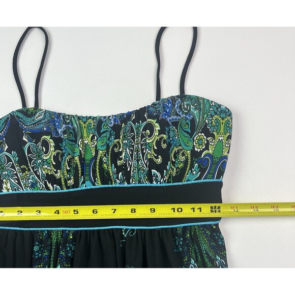 City Triangles Y2K babydoll Mini Dress S Floral Paisley Milkmaid Fairy Grunge - Picture 7 of 11